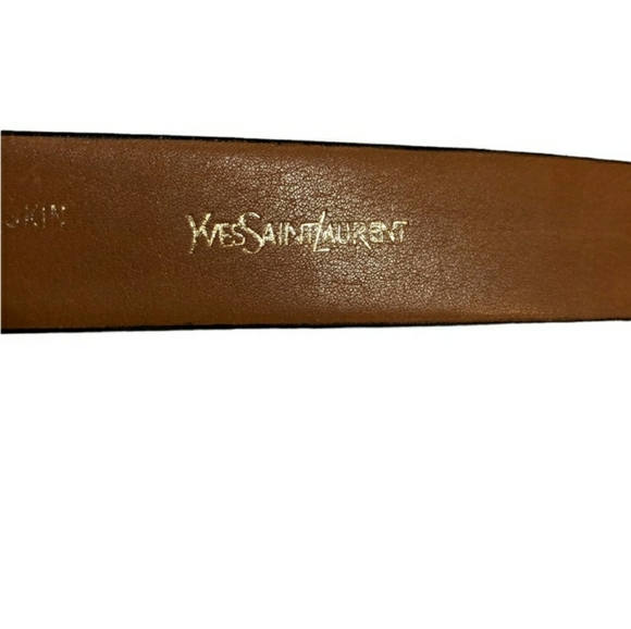 YSL Light Brown Burnished Leather Belt VINTAGE Vintage! - Picture 3 of 7